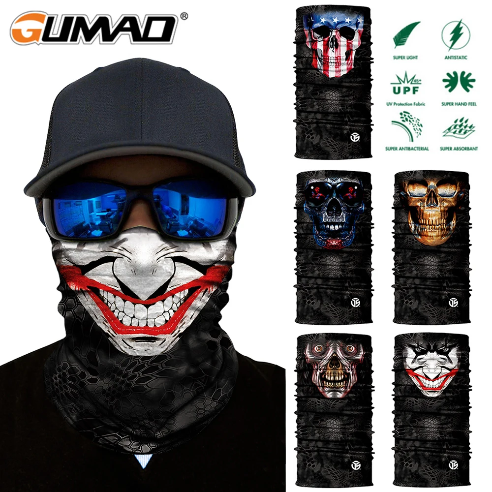 Бесшовная бандана для велосипедной рыбалки с черепом волшебная повязка на шею