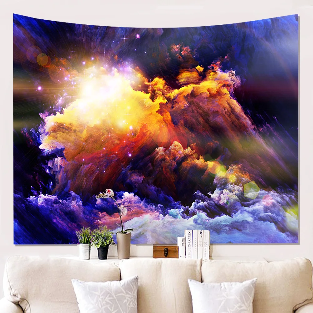Галактика психоделическая акварель облака гобелен хиппи настенный богемный