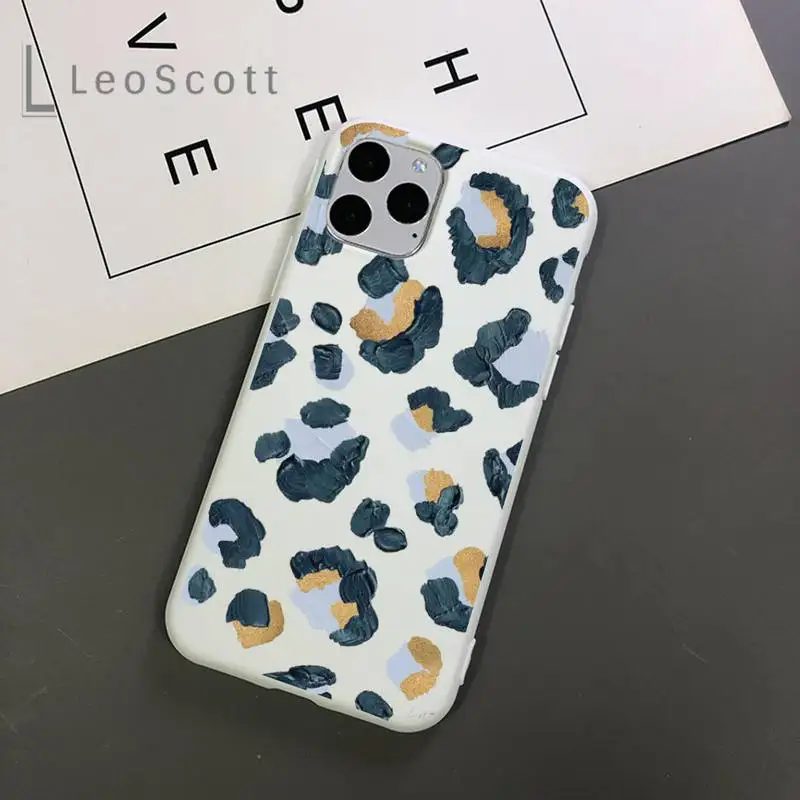 

Leopard Print Phone Case Candy Color for iPhone 11 12 mini pro XS MAX 8 7 6 6S Plus X 5S SE 2020 XR