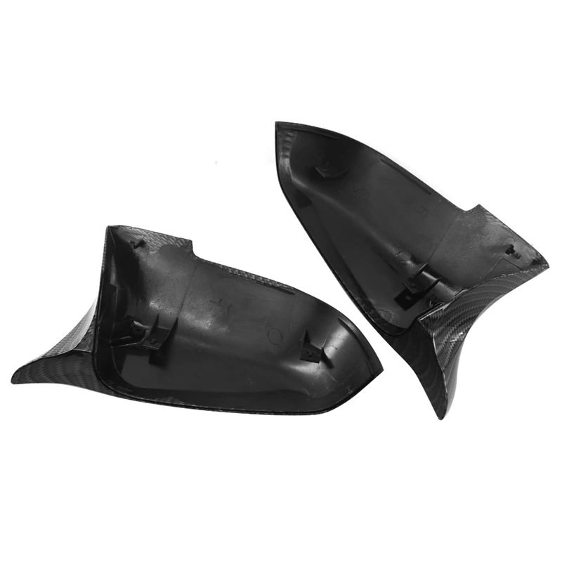 

2 Set Car Accessories: 1 Set Side Rearview Mirror Cover Cap & 1 Set Carbon Fiber Side Door Mirror Cover Trim