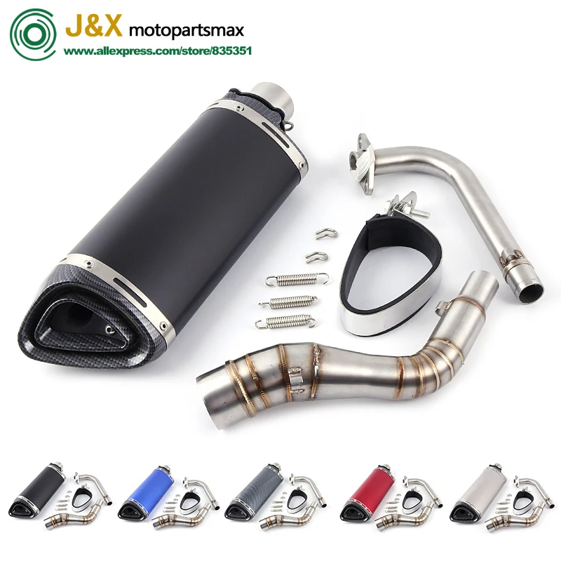 

Motorcycle Muffler Exhaust Escape Middle Link Pipe Full System Slip On For Yamaha NMAX155 NMAX 155 2015-2017