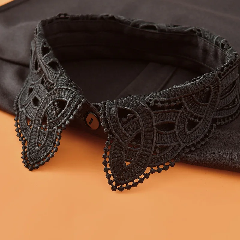 

Elegant Womens White Fake Collars Vintage Detachable Collar False Collar Lapel Turn Down Blouse Top Tie Sweater Nep Kraagie