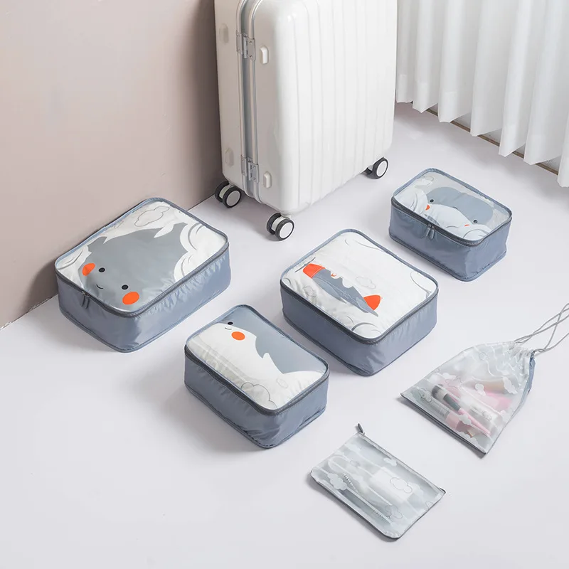 6 шт. дорожные Упаковочные пакеты для хранения сумка с замком на молнии