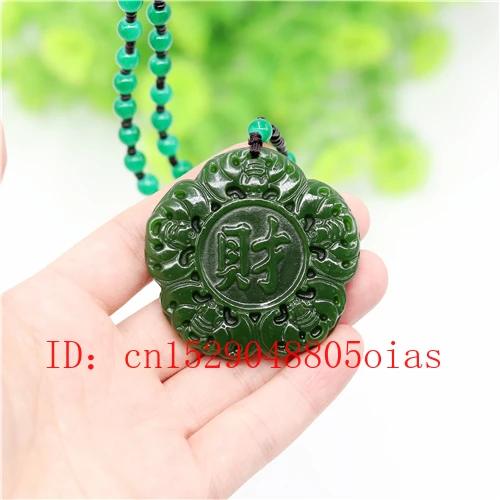 Натуральный зеленый китайский нефритовый летучая мышь кулон ожерелье Шарм