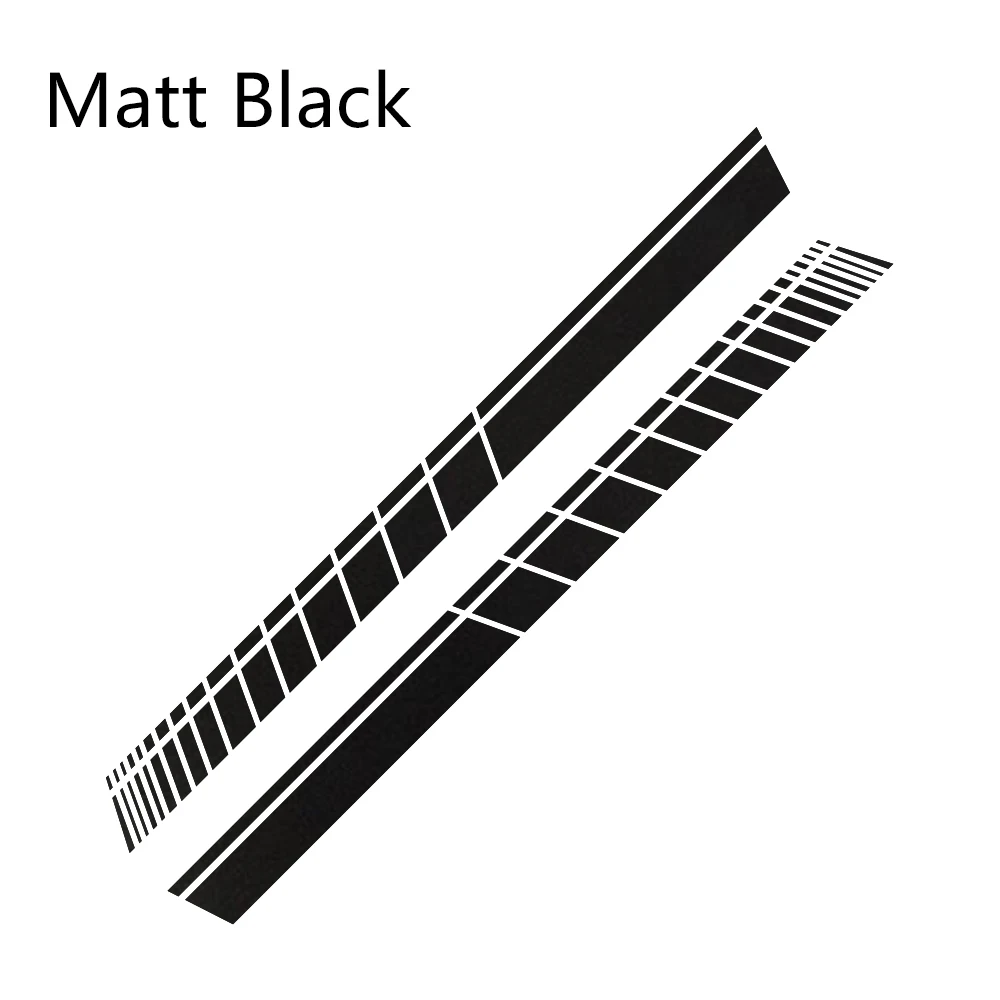 Matt Black 2 шт Автомобильный боковой Стикер на автомобильную юбку длинная полоса Автомобильная виниловая пленка стикер Тюнинг автомобиля Универсальные наклейки в виде царапин автомобильные аксессуары - Название цвета: Matt Black