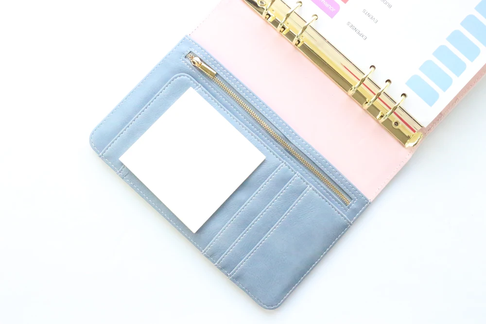 Domikee cute leather hardcover 6 rings binder planner agenda organizer office school refillable spiral notebooks stationery A5A6