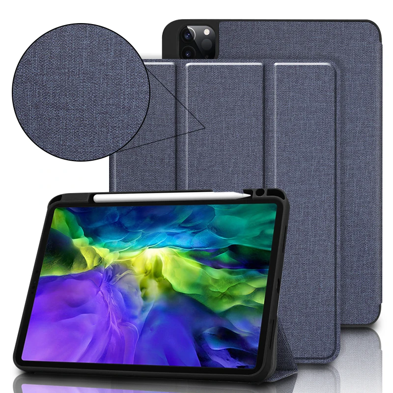 

Cover Case for iPad Pro 11'' 2nd Generation 2020 With Pencil Holder Smart Cover for ipad 11 Pro 2020 Cloth pattern Stand Shell