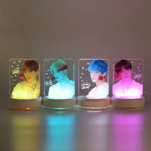 color changing kpop bangtan boys led plastic acrylic lightstick night light stand picture acrylic persona model ornament figure free global shipping