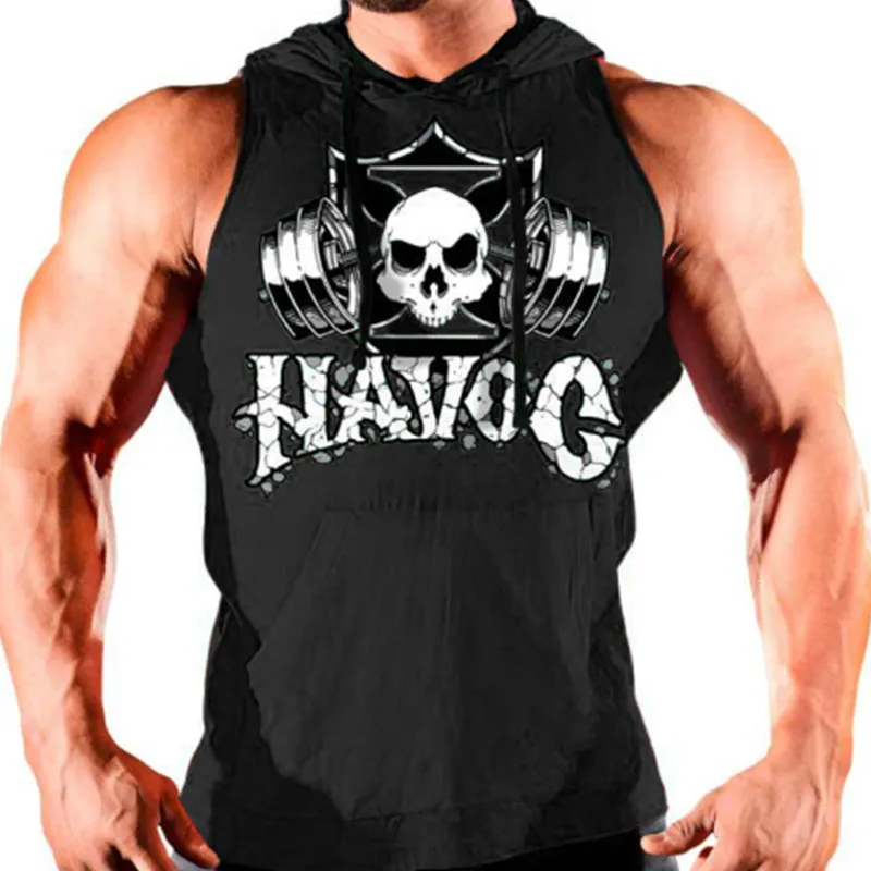 Мужская хлопковая толстовка для фитнеса повседневная майка без рукавов