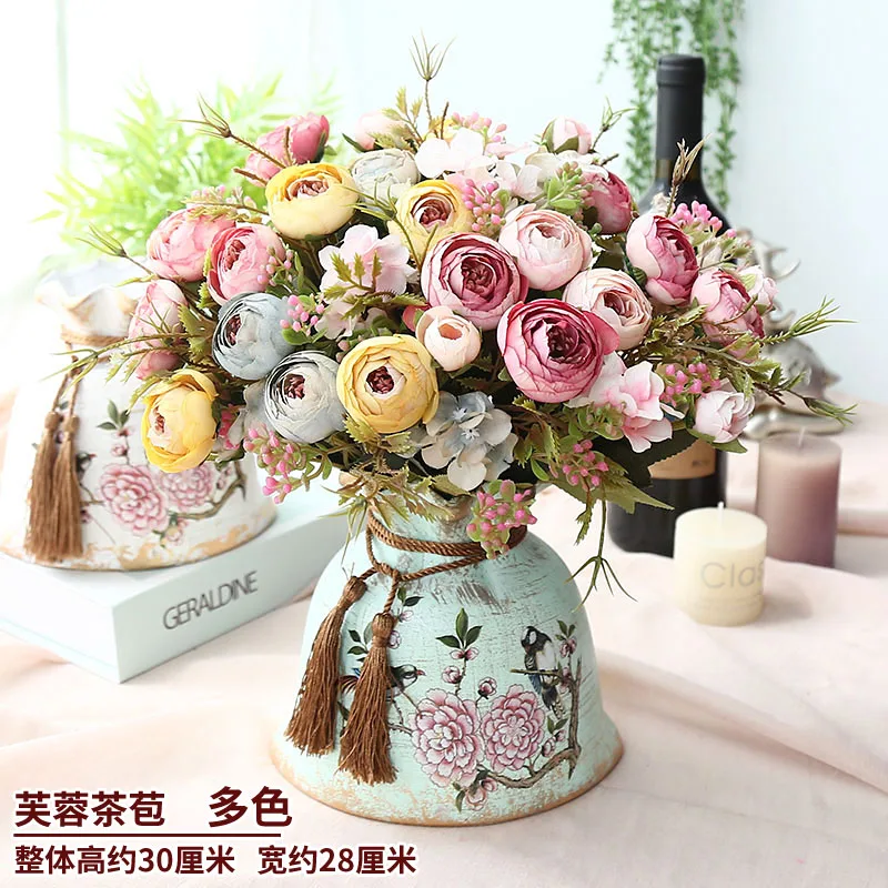 Роскошный набор искусственных цветов в европейском стиле ваза для сервировки