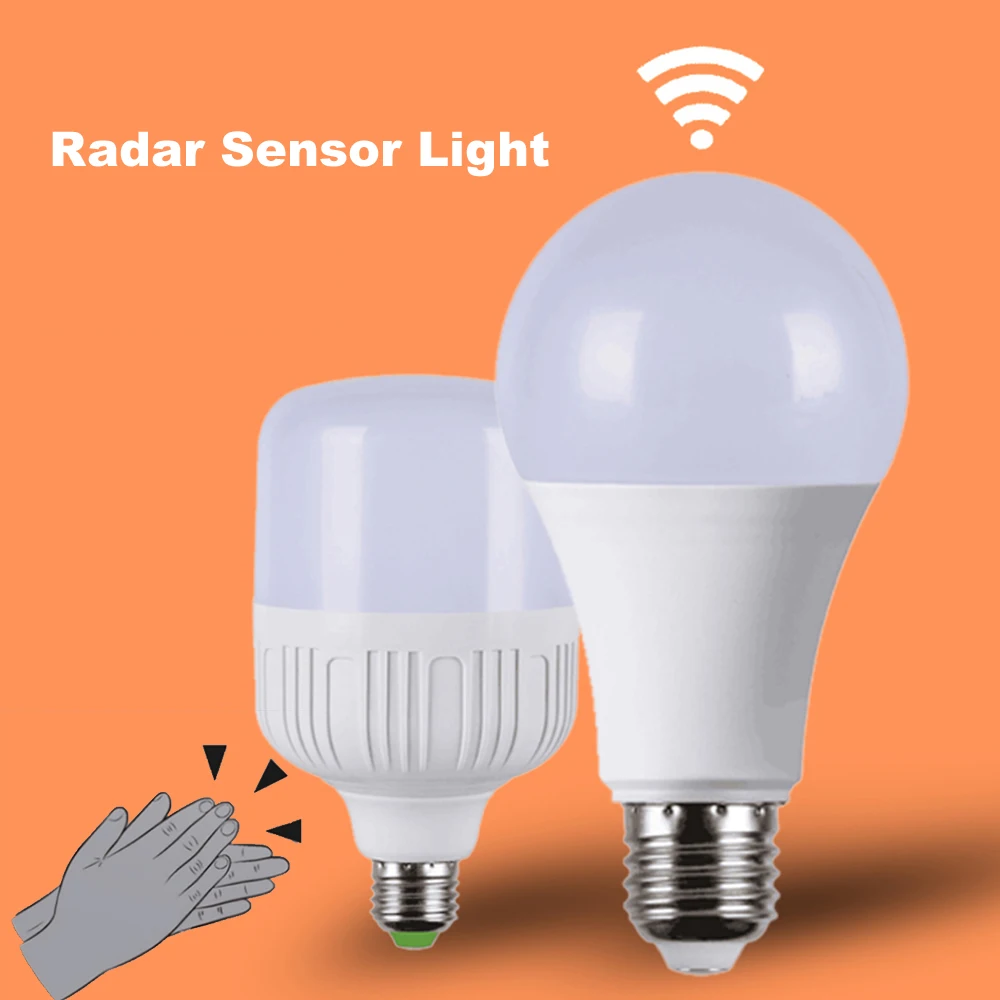 E27 220 В автоматическое управление светом звуком Светодиодная лампа 5 Вт 7 радар