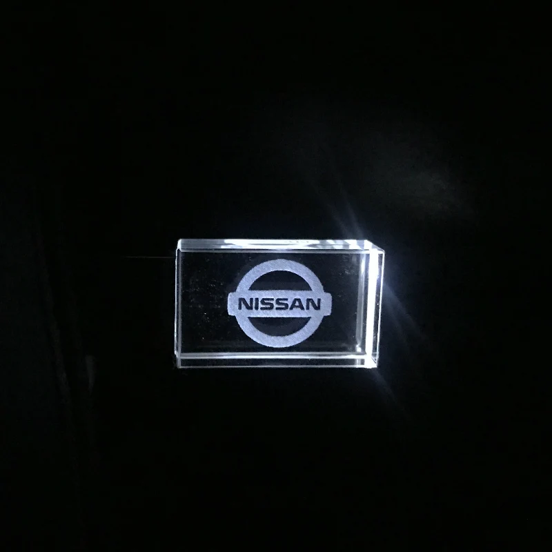 

Nissan crystal + metal USB flash drive pendrive 4GB 8GB 16GB 32GB 64GB 128GB External Storage memory Drive ustom DIY 3D Logo