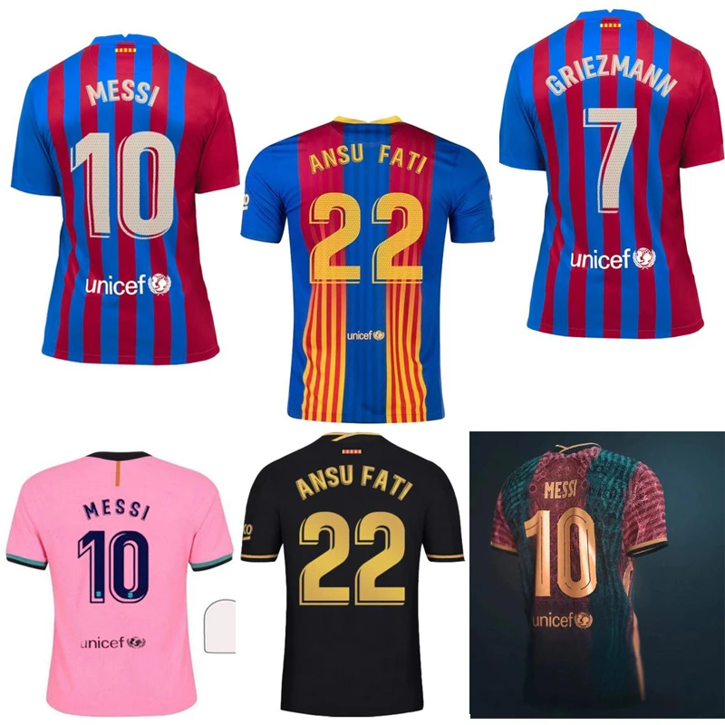 

2020-21 messi barcelonaes camisa de futebol novo topos qualidade suarez pique o. Dembele ansu fati griezmann futebol masculino