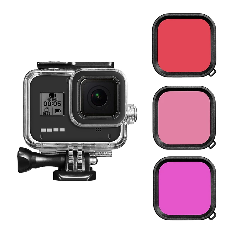 RISE-водонепроницаемый корпус защитный чехол для GoPro Hero 8 черная камера подводный