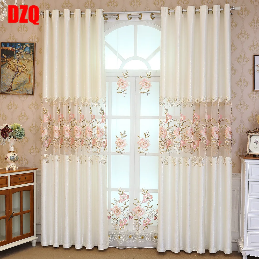 

Splicing water soluble yarn embroidery decorative curtains for Living Room European Embroidery Curtains Tulle Bedroom Decorate