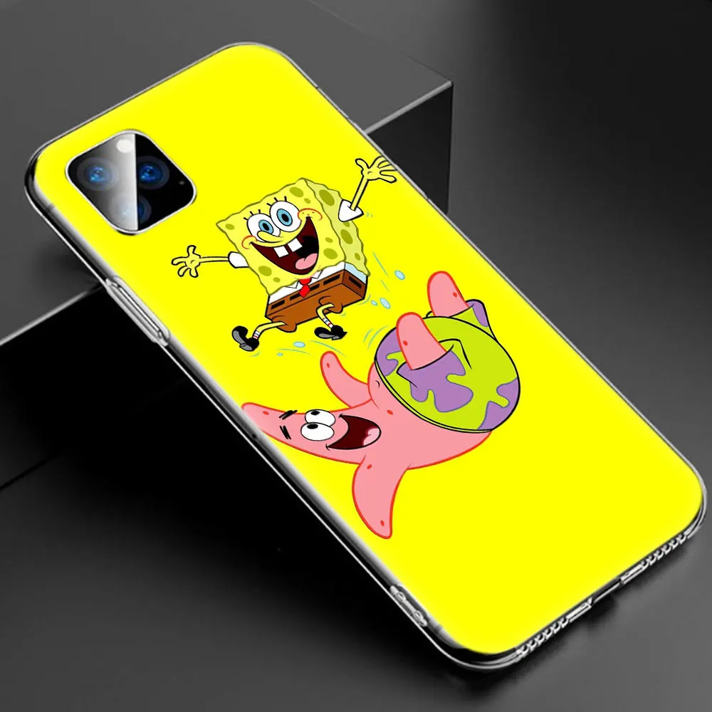 009 Милый мягкий силиконовый прозрачный чехол с губкой Бобом для Apple iPhone 11 Pro XS Max X XR 6 6s 7 8 Plus 5 5S SE Модный чехол - Color: 009
