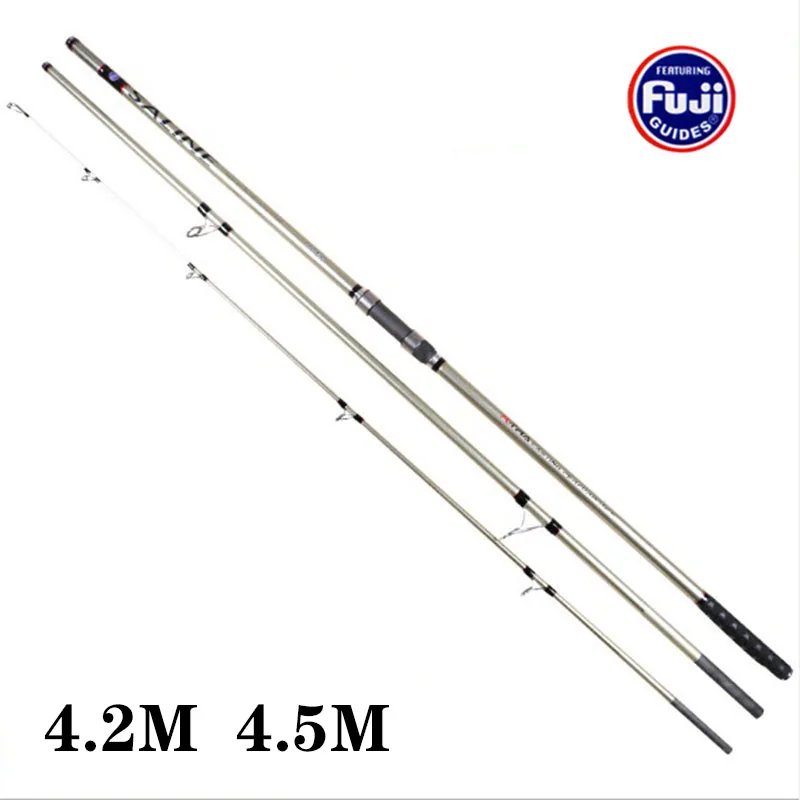 

1pcs 4.2M 250g Partial Fuji Accessories Sand Gold Color high Carbon SURF Rod Distance Throwing Rod Anchor Hook Casting lure Rod