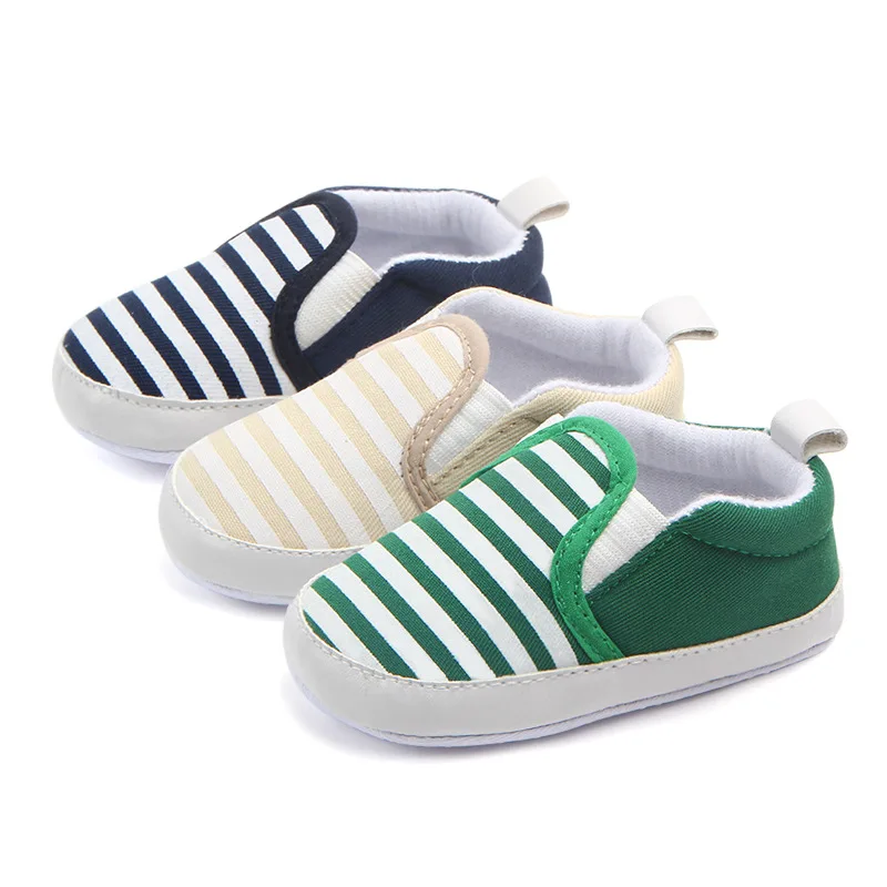 Spring Autumn New Baby Boys Casual Shoes Soft Sole Crib Shoes First Walkers Fashion Striped