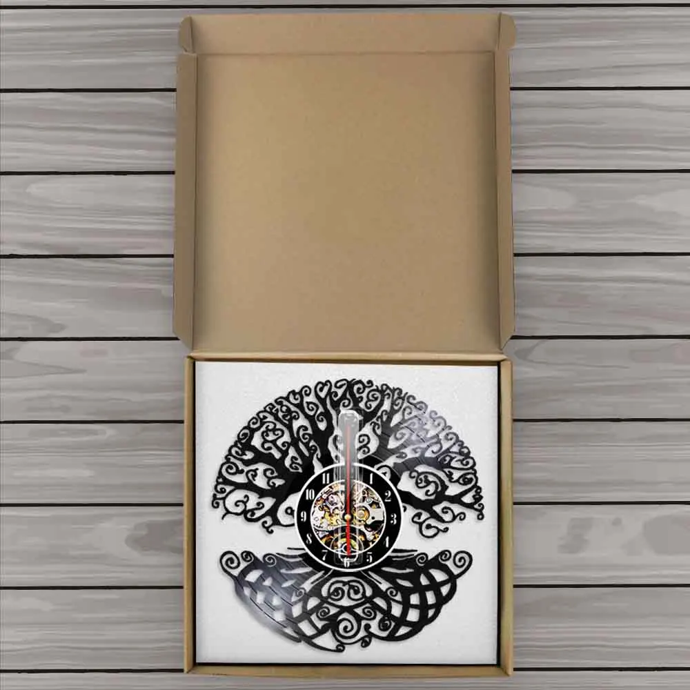 Виниловые Настенные часы с изображением Древа Жизни волшебное дерево зеленый