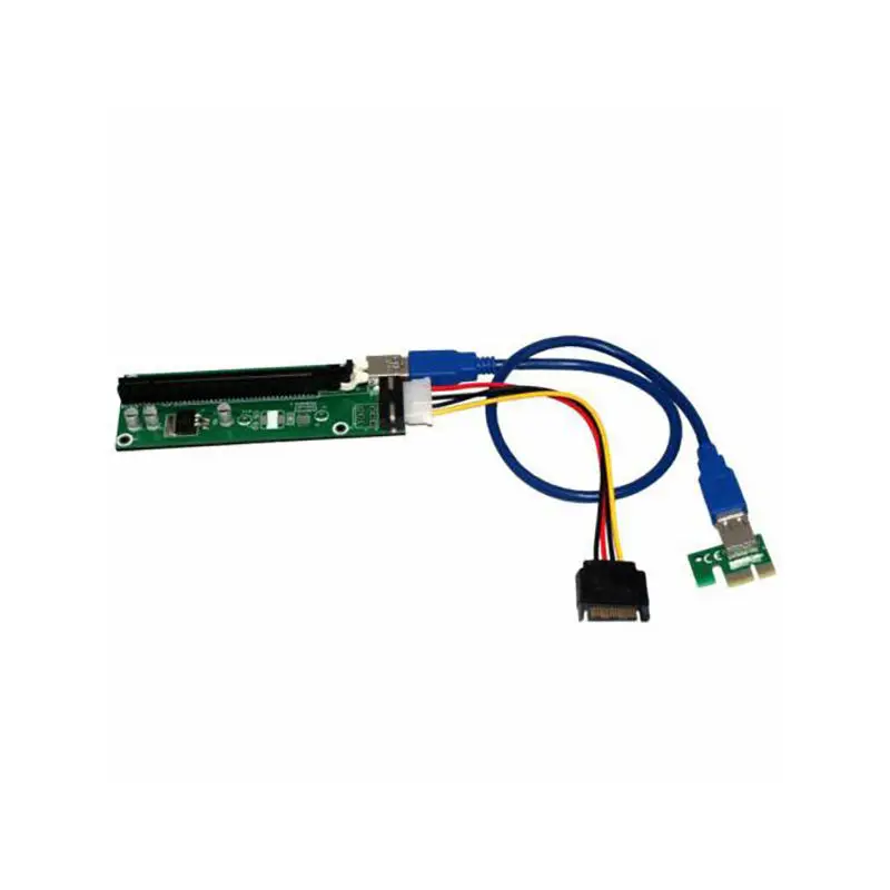 Акция-60 см Pci-E Pci Express Riser Card 1X к 16X Usb 3 0 кабель для передачи данных Sata 6 Pin блок