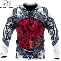 dragon and viking tattoo art 3d printed fashion mens hoodies and sweatshirt autumn unisex zipper hoodie casual sportswear dw844