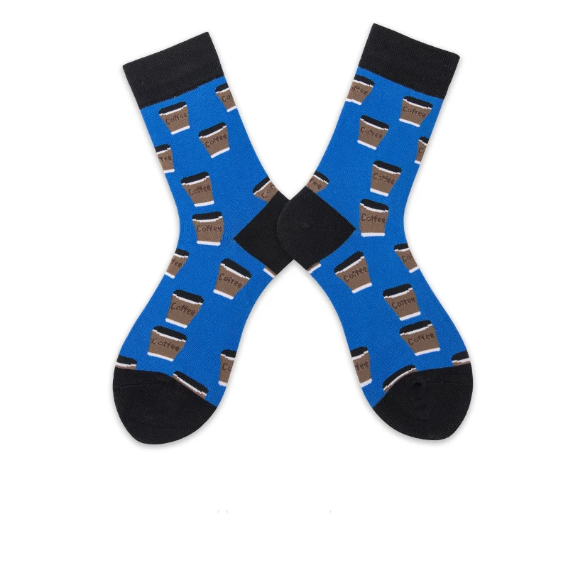 Christmas Socks Coffee Cup Pattern Fun Letter Unisex Europe And America Street Style Fashion Socks Cool wholesale