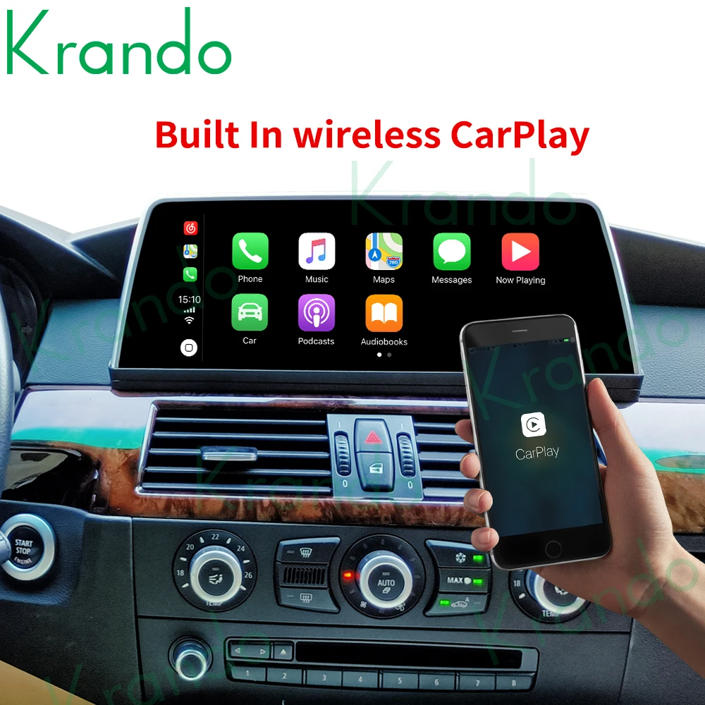 저렴한 Krando 안드로이드 퀄컴 스탠드 스크린 11.0 6G 128G 10.25 자동차 라디오, BMW 5 시리즈 E60 2005-2012 CIC CCC 무선 카플레이