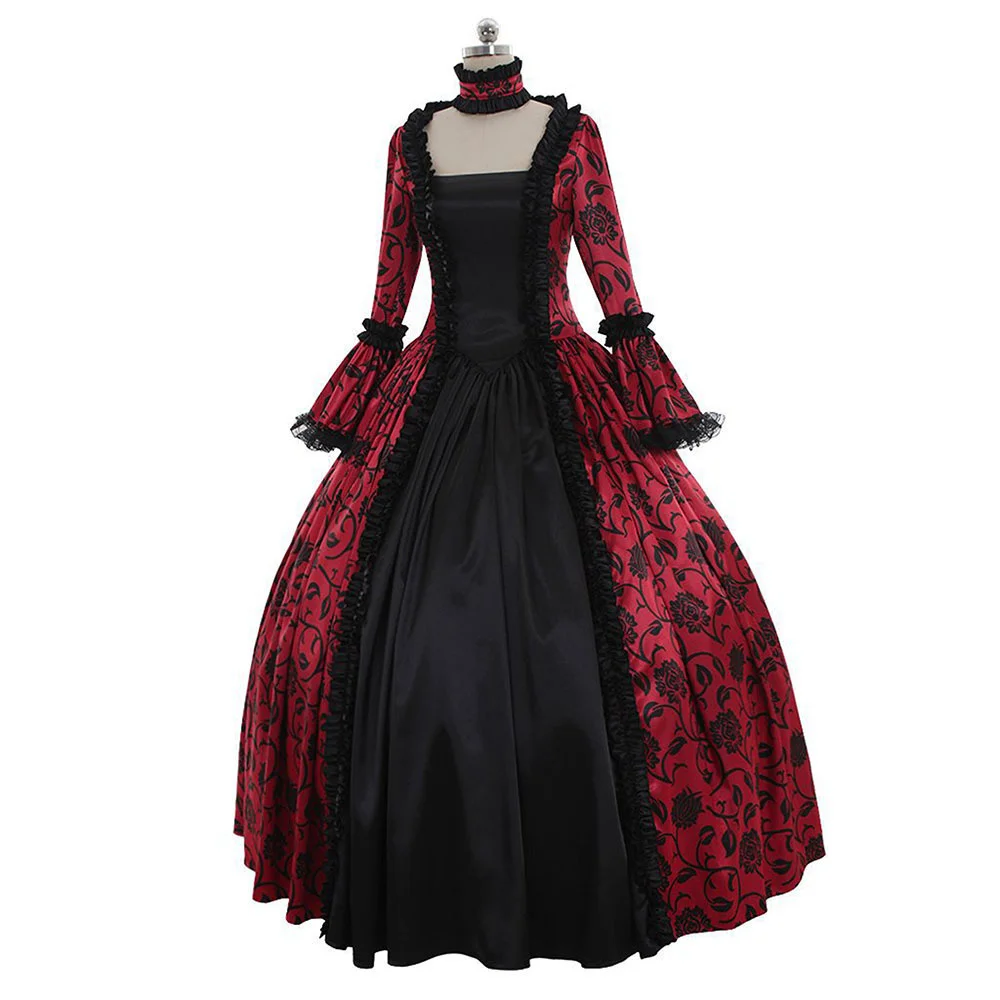 

Victorian Gothic Georgian Period Dress Halloween Masquerade Ball Gown Reenactment Clothing