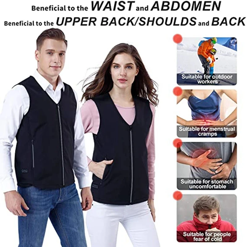 Жилет мужской зимний с подогревом и 5 зонами подогрева|Жилетки для похода| |