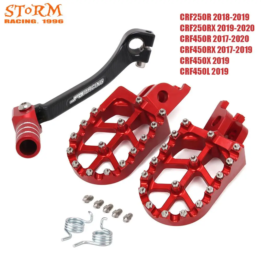 

2019 Footpeg FootRest Pedals Shifter Lever For HONDA CRF150R CRF250R CRF250X CRF450R CRF450RX CRF450X CRF250L 2003-2019