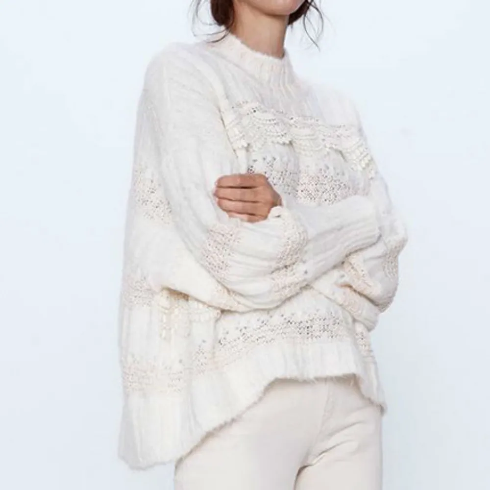 Женский вязаный свитер Свободный пуловер с длинным рукавом и круглым вырезом в