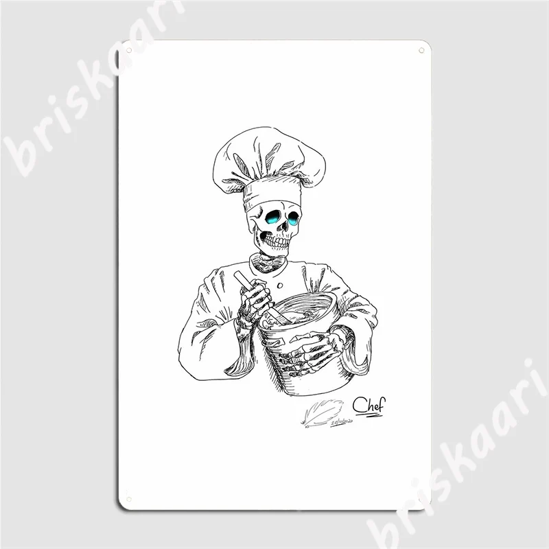 

Металлический знак Скелет шеф-повара, кинотеатр, гостиная, создание кухни, Настенный декор, оловянный знак, плакат