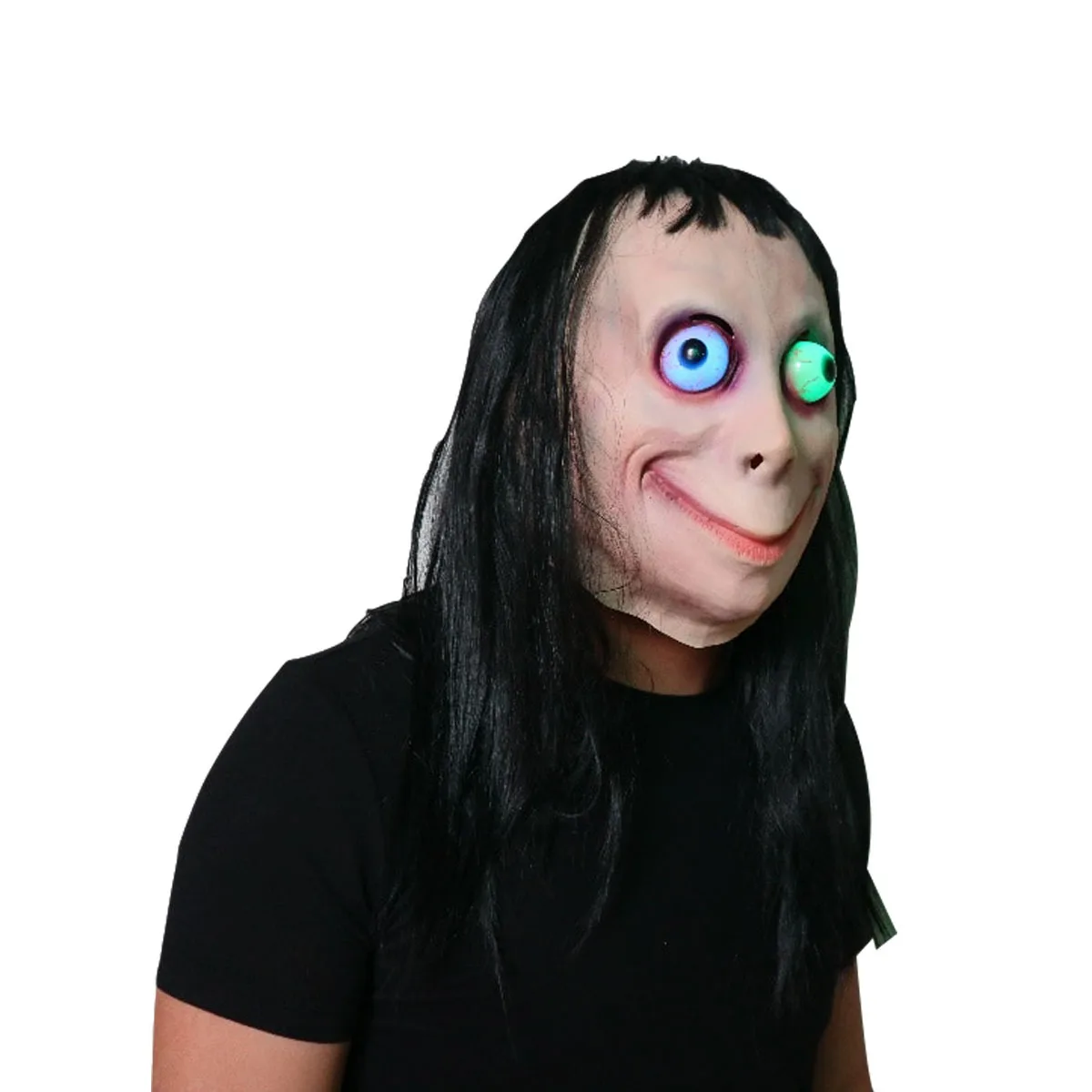 Светодиодный маскарадный костюм Момо Маскарадная маска ужаса для Хэллоуина