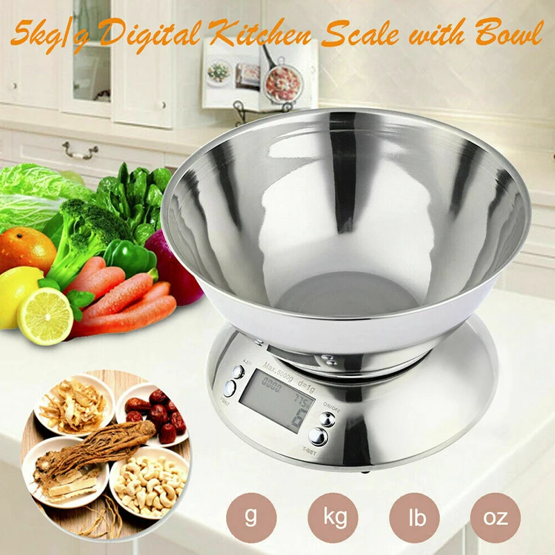 

5kg/1g Portable Digital Scale LED Electronic Weighing Tools Kitchen Scales Postal Food Measuring Weight Kitchen Scales