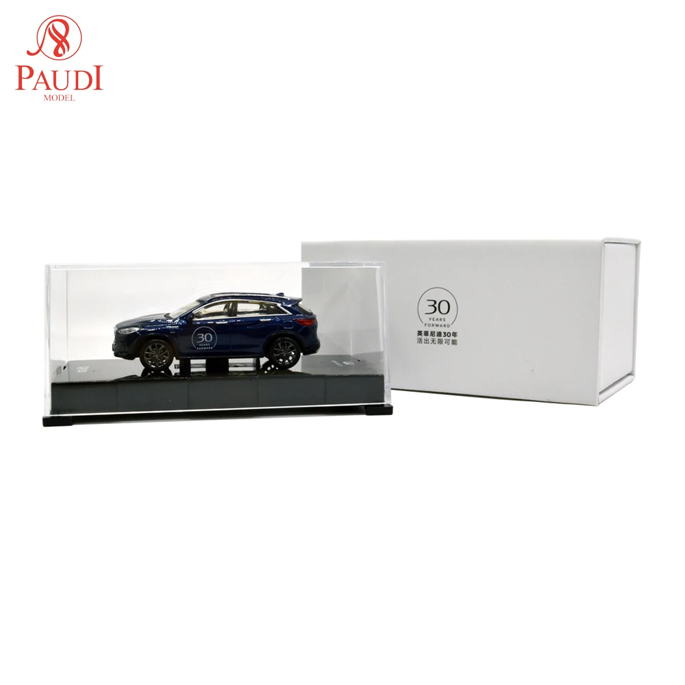 Paudi 1/64 масштаб 1:64 Infiniti QX50 2018 синий 30 лет ограниченная литой игрушки Miniatu модель