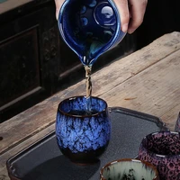 jianzhan master cup large kiln baked temmoku glaze cup vintage ceramic kung fu tea set single tea cup
