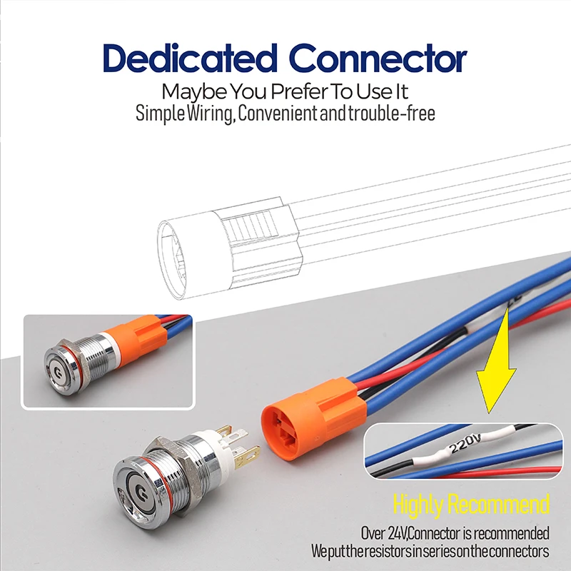 WINDOO 12mm 7A high current 4 pin switch waterproof IP67 latching or momentary micro metal push button with LED 24V220V | Обустройство