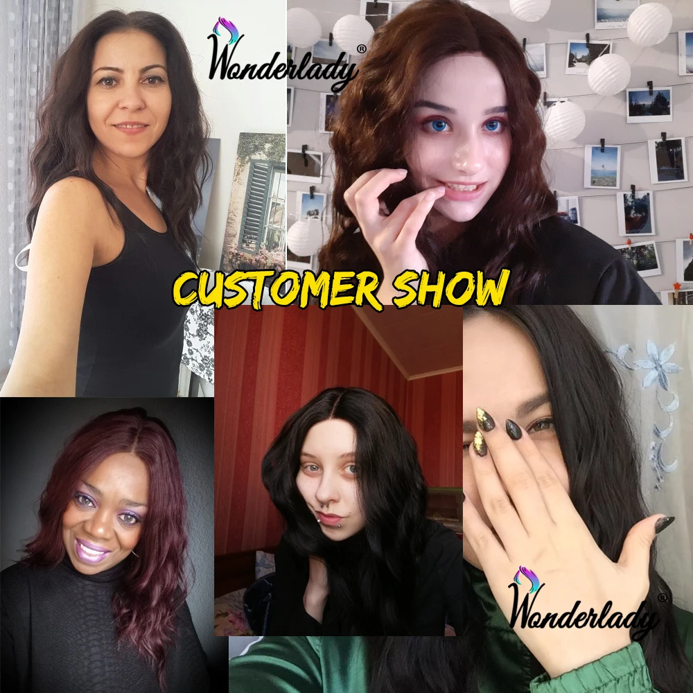 Длинный парик из синтетического кружева с естественной волной для женщин WonderLady