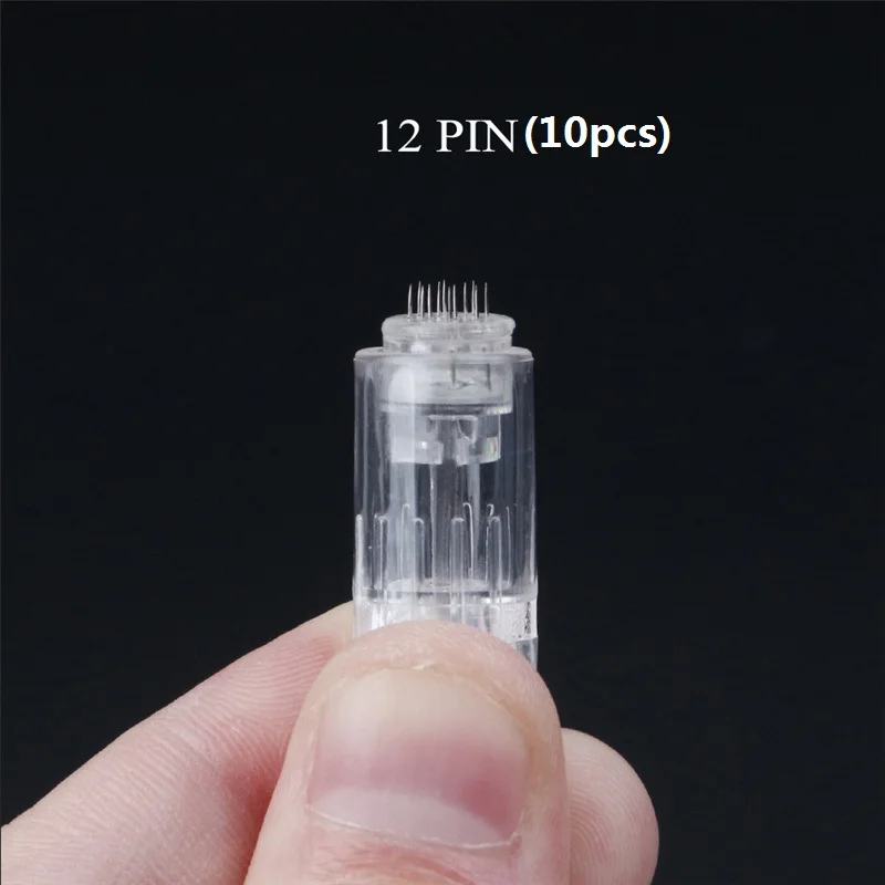 12pin 10pcs Derma ролика 0,2/0,25/0,3 мм DRS 540 титановые иглы Mezoroller Dr ручка машина для средств по уходу за кожей для ухода за волосами, Лечение выпадения ручка ежедневного ухода, маникюрный набор - Цвет: 12pin 10pcs