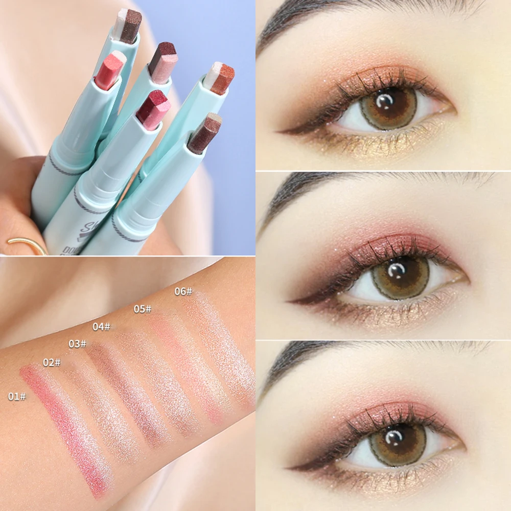 Градиент стерео двух Цвет тени для век Ручка Двойной градиент цвета Прожигающий