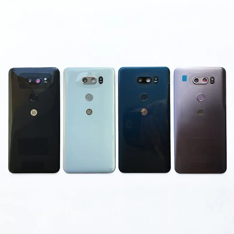 ZUCZUG новая Оригинальная стеклянная крышка батареи для LG V30 задний корпус с объективом камеры+ гибкий кабель отпечатков пальцев+ светильник вспышки+ логотип