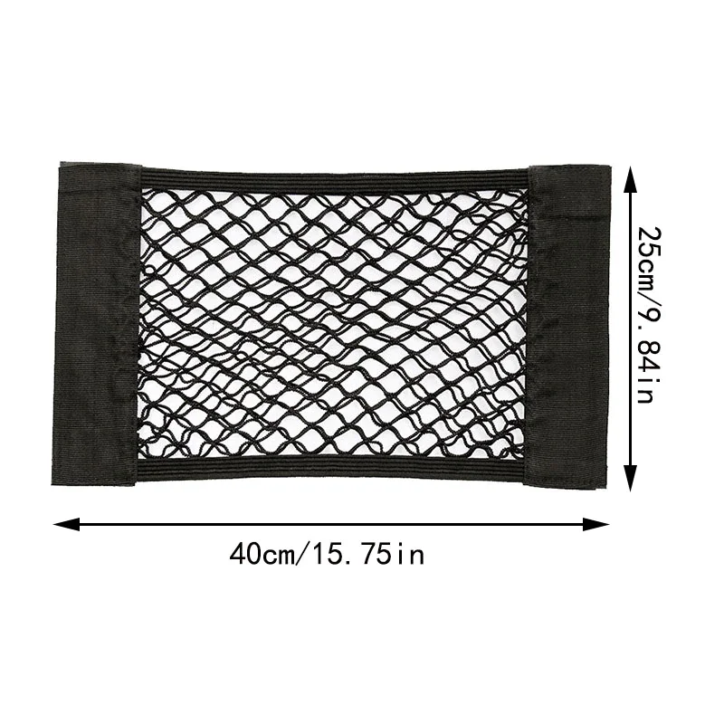

Car Back Rear Trunk Seat Storage Bag Car Accessories Organizer Elastic String Net Magic Sticker Pocket Bag Mesh