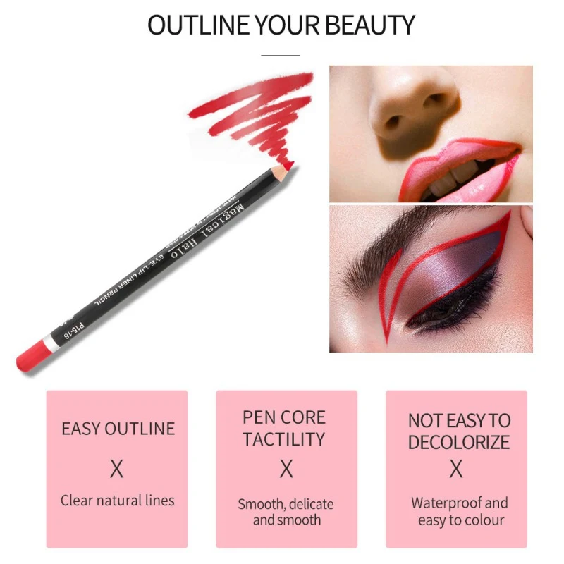 Magical Halo 10-color Lip Liner Kit Long-lasting Waterproof Non-stick Cup Pencil Set Beauty Makeup Cosmetic | Красота и здоровье