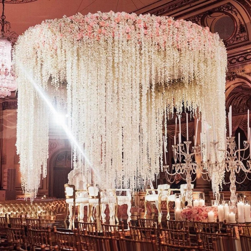 10 шт. длина 1 метр искусственный цветок глицинии полоски шелка Гортензия лозы