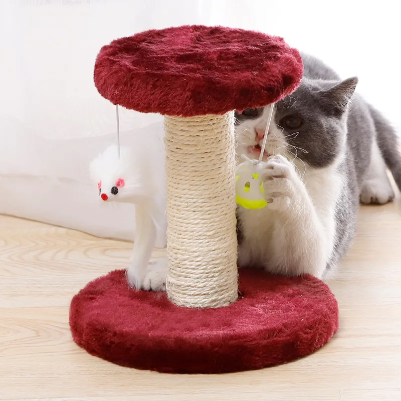 

Cute Cat Double Double Double Drop Ball Mouse Plush Cat Climbing Frame Sisal Cat Scratching Board Post Cat Tree Cat Tower