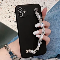 korean crystal chain bracelet phone case for huawei y7 y5 y6 y9 prime p smart 2019 p smart z s 2020 mate 40 30 20 pro lite 20x