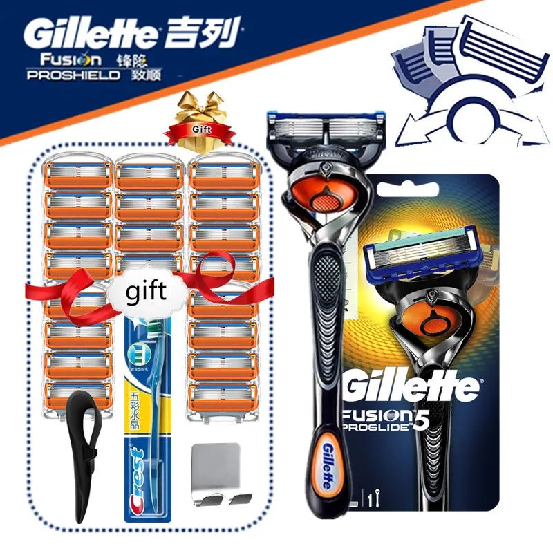 

Men Shaver Razor Blade Gillette Fusion Proglide Razors Machine for Shaving Replaceable Blade For Shaving Blades Travel Hook Set