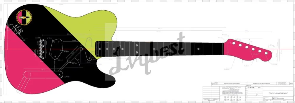 Индивидуальный заказ на электрогитару наклейка с собственным дизайном верхнюю и