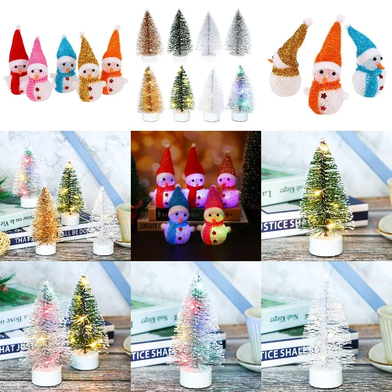 1:12 миниатюрный кукольный домик Рождественская елка лампа снеговик хрустальная