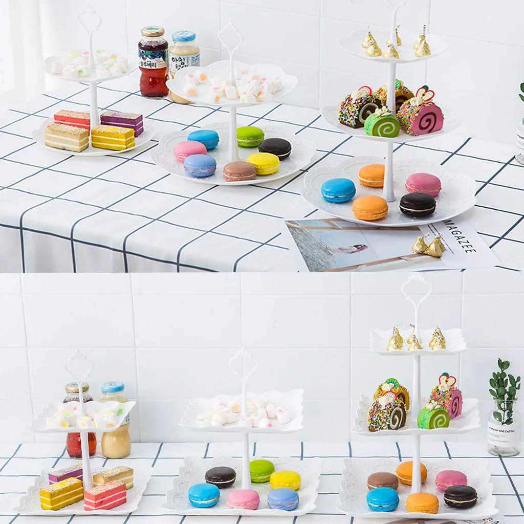 Фруктов Подставка для десерта 3-уровневый Кекс Стенд торт десерт свадебное